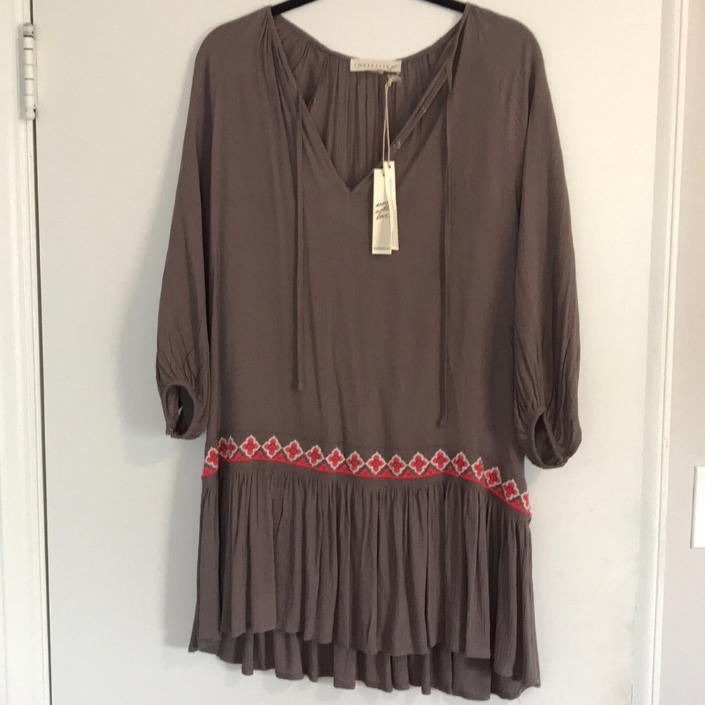 NWT Love Stitch - Crochet Trim Tunic Dress